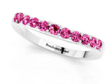 White gold Round Pink Sapphire Curved Wedding Band with Channel Setting_19