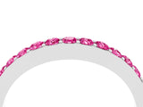White gold Round Pink Sapphire Curved Wedding Band with Channel Setting_22