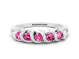 White gold Round Pink Sapphire Eternity Band with Twist Prong Setting_12