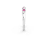 White gold Round Pink Sapphire Eternity Band with Twist Prong Setting_20