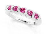 White gold Round Pink Sapphire Eternity Band with Twist Prong Setting_20