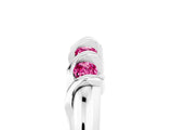 White gold Round Pink Sapphire Eternity Band with Twist Prong Setting_24