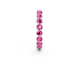 White gold Round Pink Sapphire Eternity Band with U-Prong Setting_44