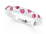 White gold Round Pink Sapphire Flush-Set Comfort Fit Band_19