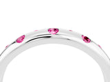 White gold Round Pink Sapphire Flush-Set Comfort Fit Band_22