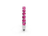 White gold Round Pink Sapphire Half Eternity Band with Classic Prong Setting_20