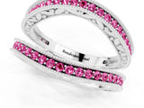 White gold Round Pink Sapphire Milgrain Eternity Band with Channel Setting_19