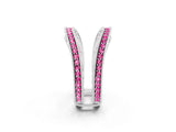 White gold Round Pink Sapphire Milgrain Eternity Band with Channel Setting_20