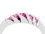 White gold Round Pink Sapphire Multi-Row Crossover Band_10