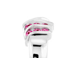 White gold Round Pink Sapphire Multi-Row Crossover Band_11