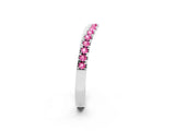 White gold Round Pink Sapphire Pavé Curved Band with Shared Prong Setting_20
