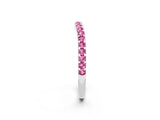 White gold Round Pink Sapphire Pavé Curved Wedding Band_24