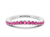 White gold Round Pink Sapphire Pavé Half Eternity Band with Shared Prong Setting_18