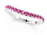 White gold Round Pink Sapphire Pavé Half Eternity Band with Shared Prong Setting_19
