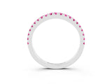 White gold Round Pink Sapphire Pavé Half Eternity Band with Shared Prong Setting_21
