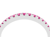 White gold Round Pink Sapphire Pavé Half Eternity Band with Shared Prong Setting_22