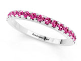White gold Round Pink Sapphire Pavé Set Eternity Band with Micro Prong Setting_19