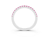 White gold Round Pink Sapphire Pavé Set Eternity Band with Micro Prong Setting_21