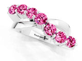 White gold Round Pink Sapphire Prong-Set Crossover Band_7