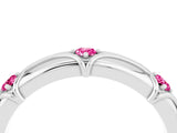 White gold Round Pink Sapphire Prong Set Milgrain Eternity Band_10
