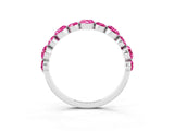 White gold Round Pink Sapphire Scalloped Prong Set Eternity Band_33