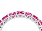 White gold Round Pink Sapphire Shared Prong Eternity Band_10