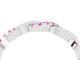 White gold Round Pink Sapphire Twist Eternity Band with Pavé Setting_10
