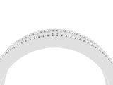 White gold Round Pink Sapphire Twist Milgrain Band with Bezel Setting_4