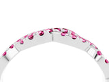 White gold Round Pink Sapphire Twisted Eternity Band with Pavé and Shared Prong Setting_34