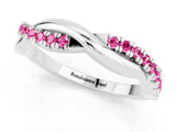 White gold Round Pink Sapphire Twisted Infinity Band with Prong Setting_19