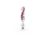 White gold Round Pink Sapphire Twisted Infinity Band with Prong Setting_20