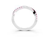 White gold Round Pink Sapphire Twisted Infinity Band with Prong Setting_21