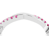 White gold Round Pink Sapphire Twisted Infinity Band with Prong Setting_22