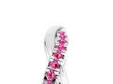White gold Round Pink Sapphire Twisted Infinity Band with Prong Setting_23