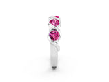 White gold Round Pink Sapphire Wave Band with Channel Setting and Shared Prongs_12