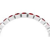 White gold Round Ruby Bezel Set Eternity Band_22