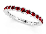 White gold Round Ruby Bezel Set Eternity Band_7