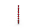 White gold Round Ruby Bezel Set Eternity Band_8