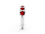 White gold Round Ruby Channel Set Band with X-Prong Detail_8