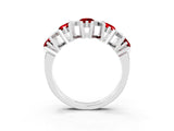 White gold Round Ruby Channel Set Band with X-Prong Detail_9