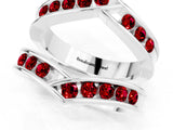 White gold Round Ruby Channel-Set Chevron Band_7