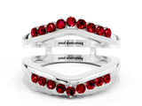 White gold Round Ruby Chevron Contour Band with Prong Setting_6