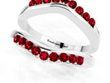 White gold Round Ruby Chevron Contour Band with Prong Setting_7