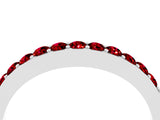 White gold Round Ruby Curved Wedding Band with Channel Setting_10