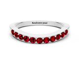 White gold Round Ruby Curved Wedding Band with Channel Setting_6