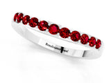 White gold Round Ruby Curved Wedding Band with Channel Setting_7