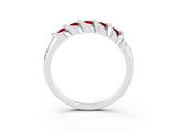 White gold Round Ruby Eternity Band with Twist Prong Setting_21