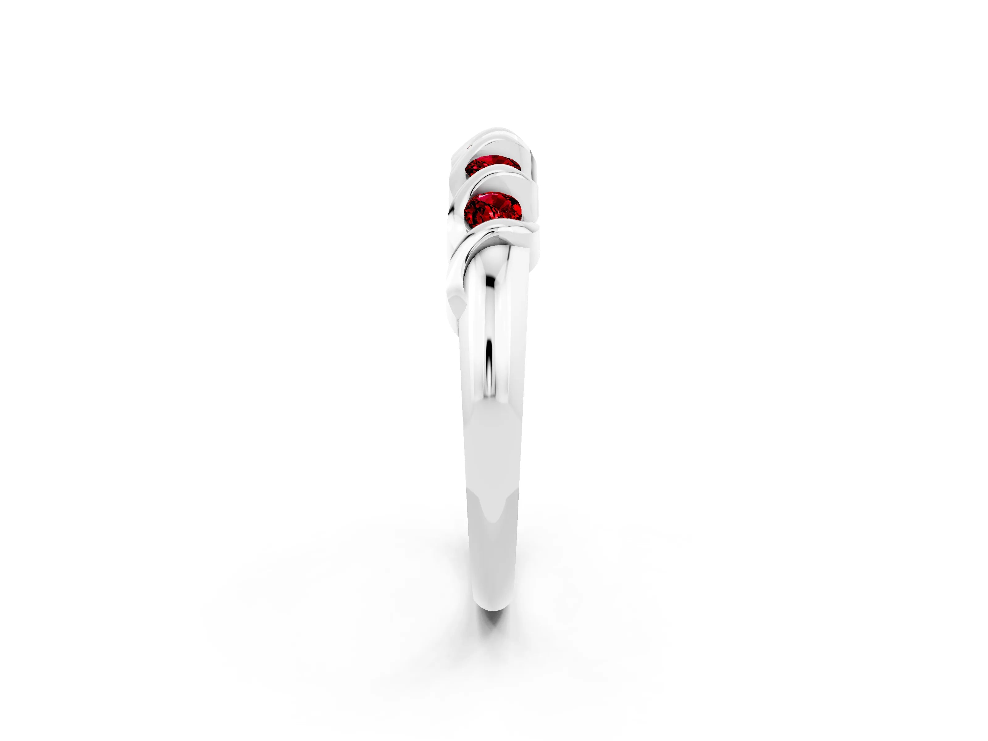 White gold Round Ruby Eternity Band with Twist Prong Setting_21