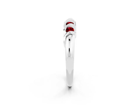 White gold Round Ruby Eternity Band with Twist Prong Setting_21