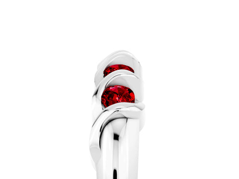 White gold Round Ruby Eternity Band with Twist Prong Setting_24